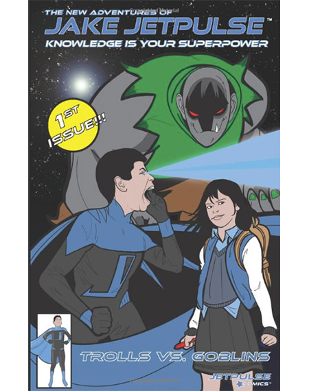 Parent and child reading comic books together