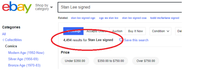 Stan Lee signing autograph for fans