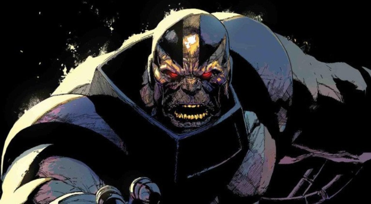 Apocalypse villain in armored blue costume