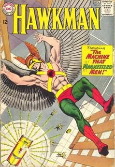 Hawkman soaring with wings outstretched dramatically