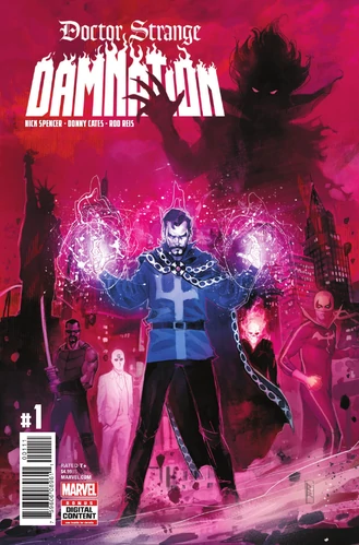 Doctor Strange and Moon Knight in combat