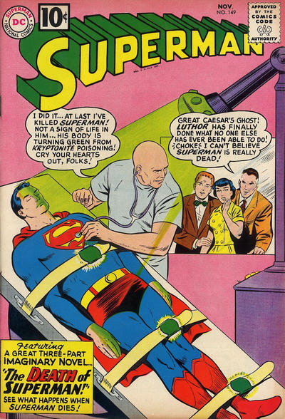 Superman's death scene comic book cover