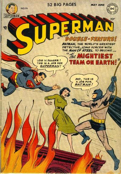 Superman and Batman meeting for first time