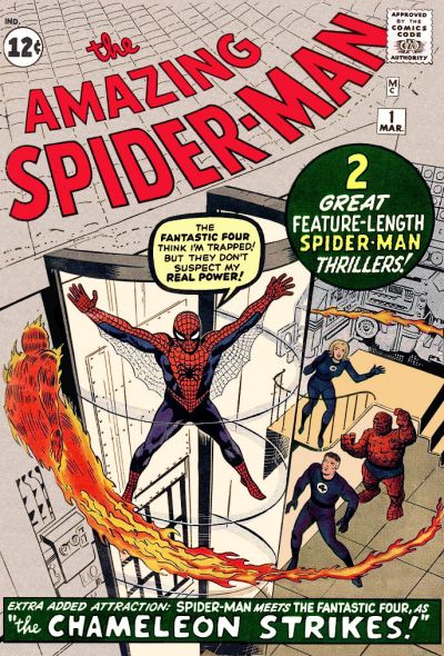 Spider-Man swinging through New York City