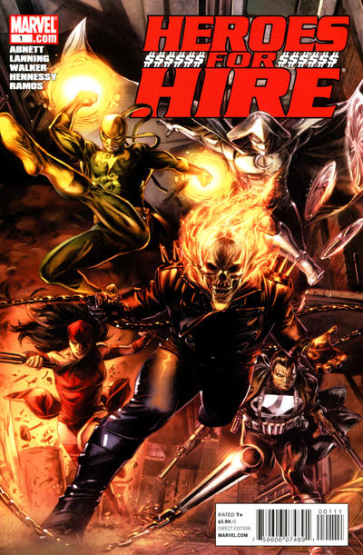Moon Knight alongside Heroes for Hire team