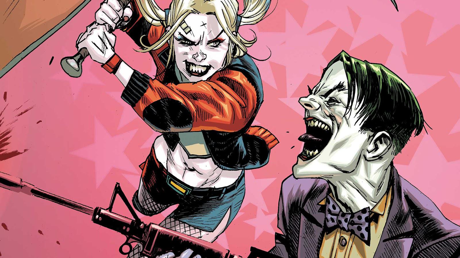 Harley Quinn and Joker facing off