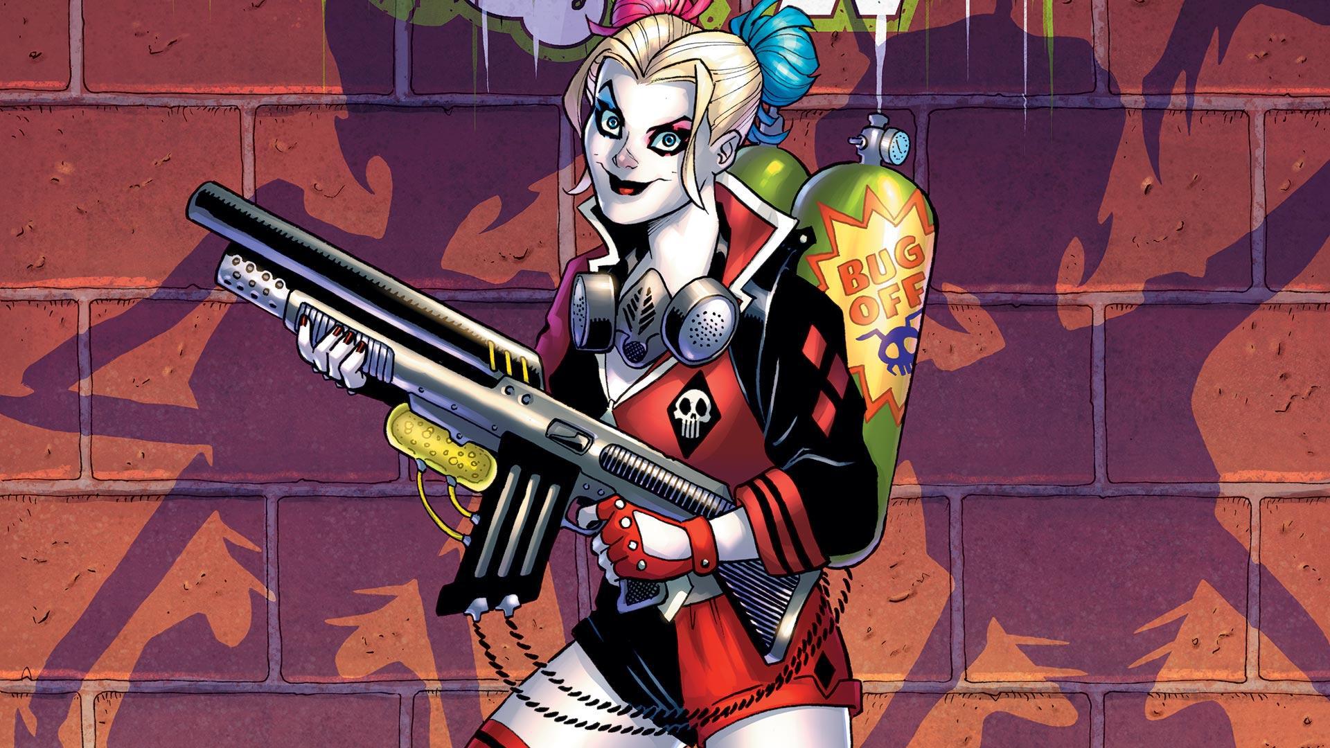 Harley Quinn and Joker facing off