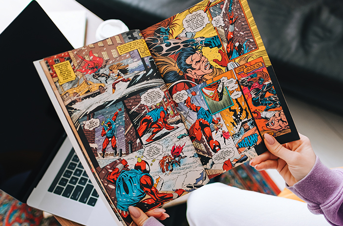 Reader submitting a question about comics