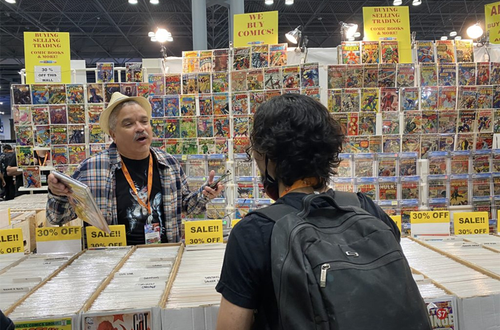 Stack of comic books for sale