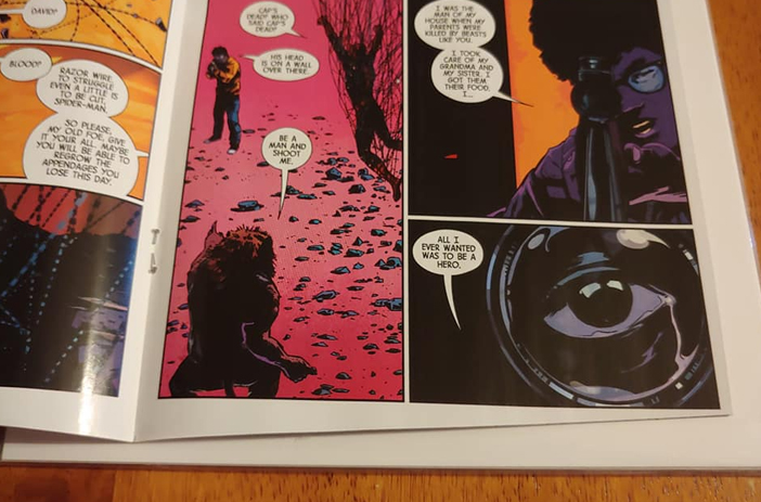 Comic book with printing misalignment defect