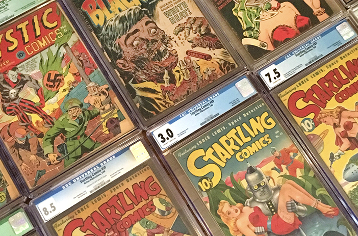 Golden Age comic book collection on display