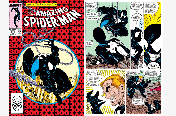 Spider-Man facing Venom on comic cover