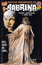 Sabrina in dark supernatural comic panel