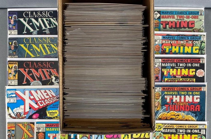 Comic collection split into two groups
