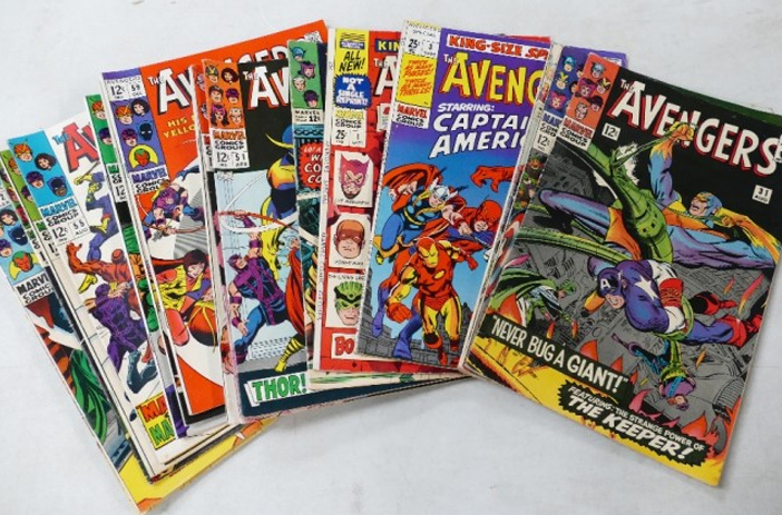 Rare comic books displayed in protective cases