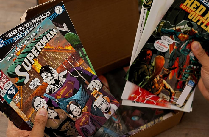 Blurry, poorly lit comic book photo