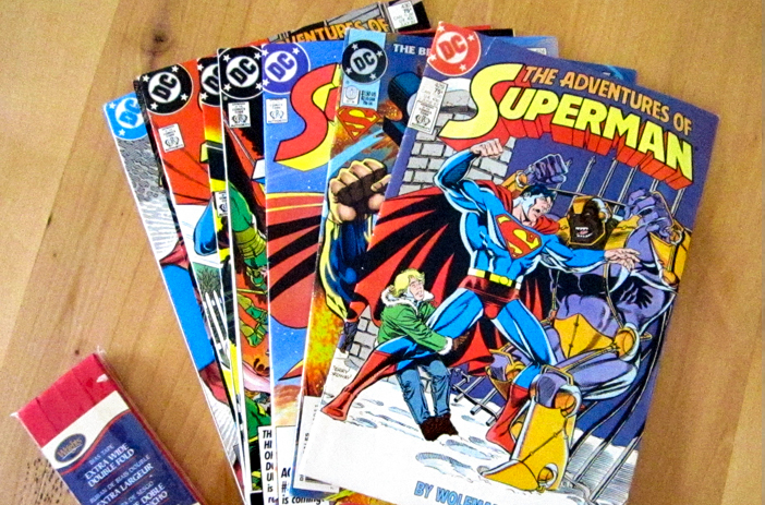 Comic book photographed on white background