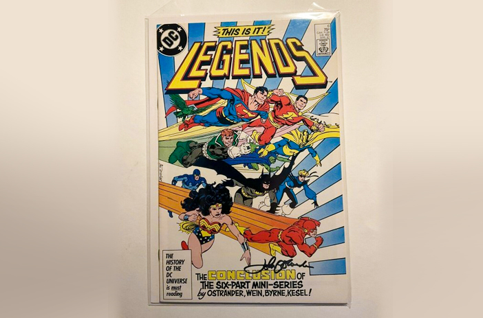 Comic book photographed for online sale