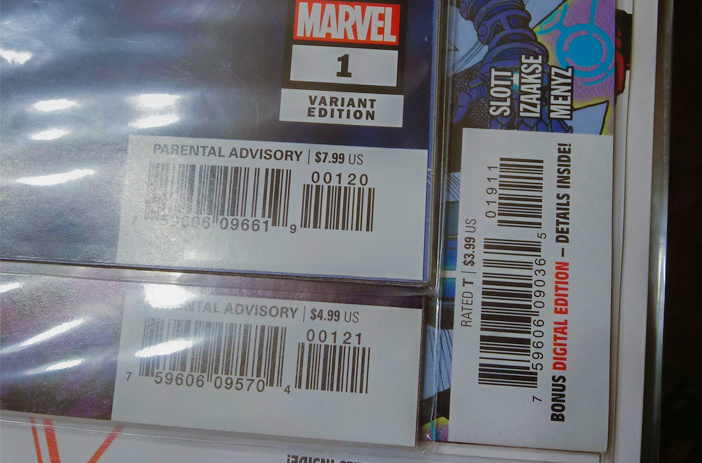 Comic book with two UPC barcodes