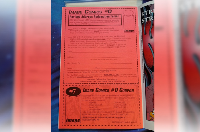 Comic book coupon clipped from interior page