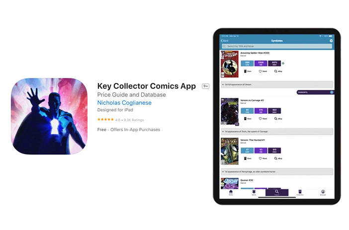 Key Collector Comics app interface screenshot