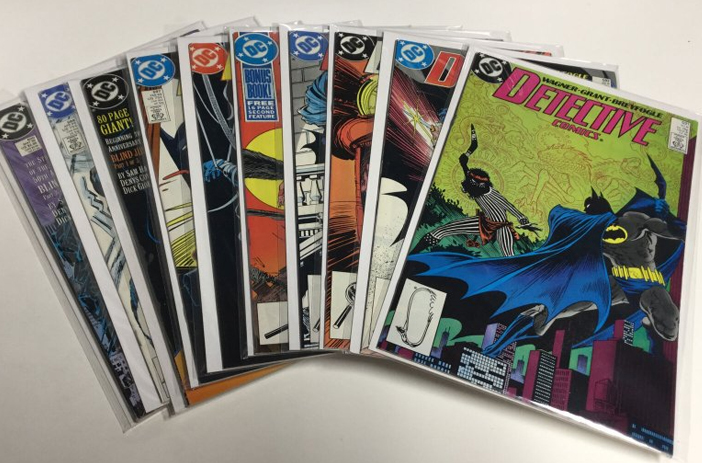Stacked complete comic book run collection