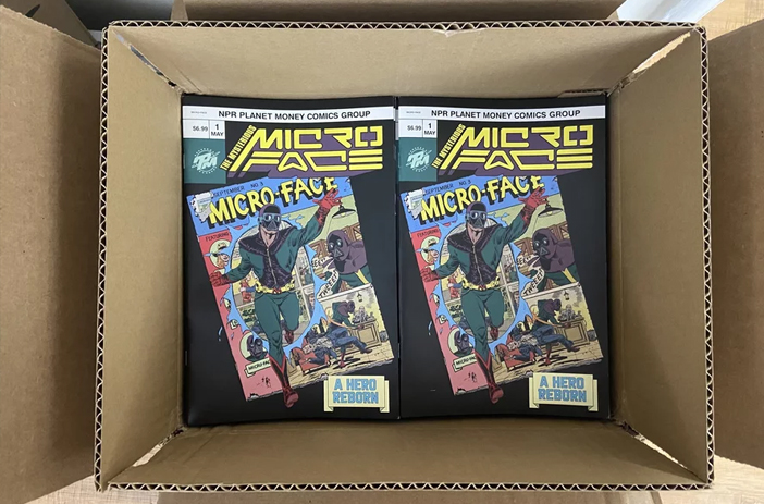 Comics secured in protective mailer box