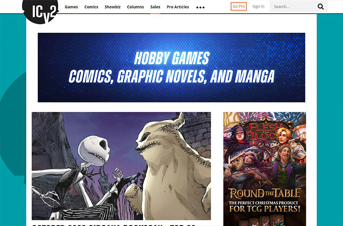 Comic book sales chart with ranking data