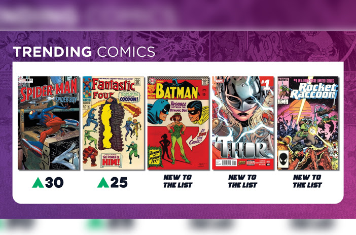 Person analyzing comic book sales trends