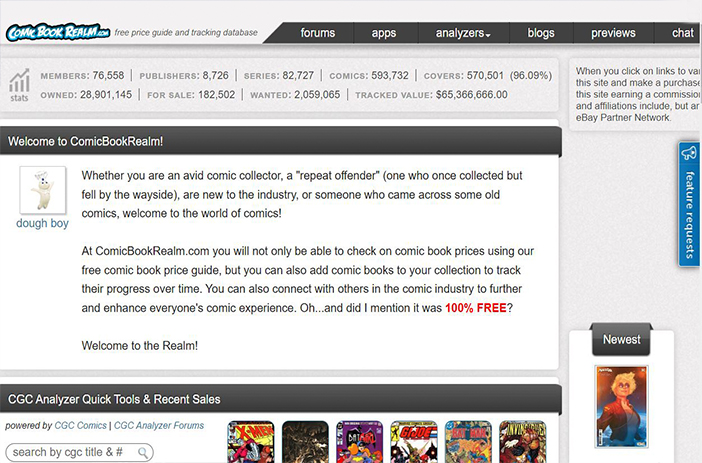 Comic Book Realm app interface screenshot