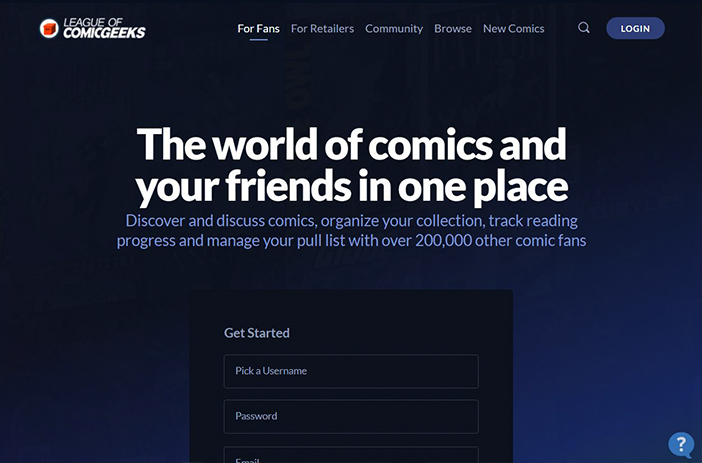 League of Comic Geeks app interface screenshot