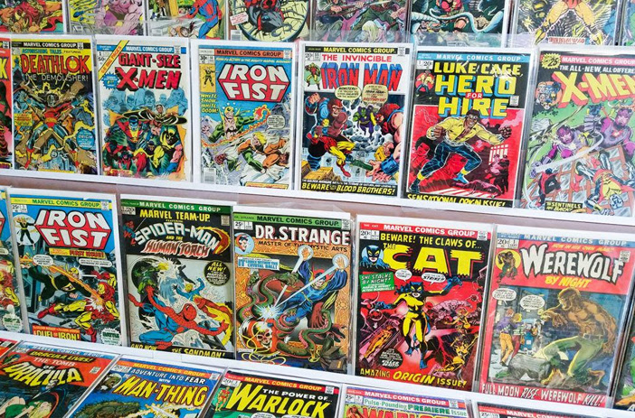 Stacks of valuable Bronze Age comic books
