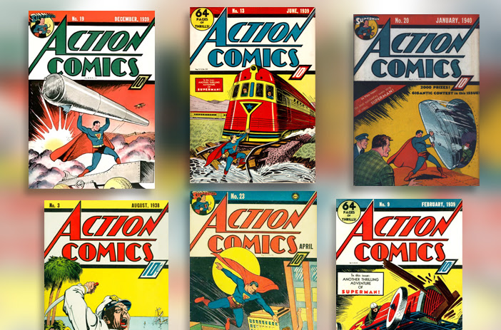 Vintage Action Comics Superman issue cover