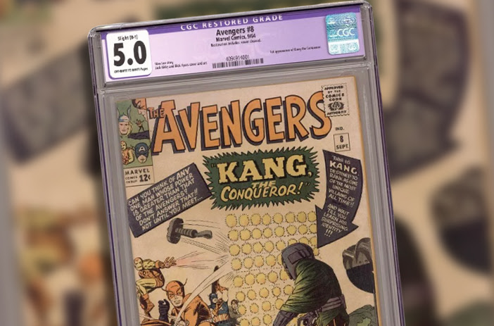 Comic book spine with repaired binding