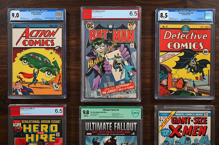 Graded comic book in protective slab case