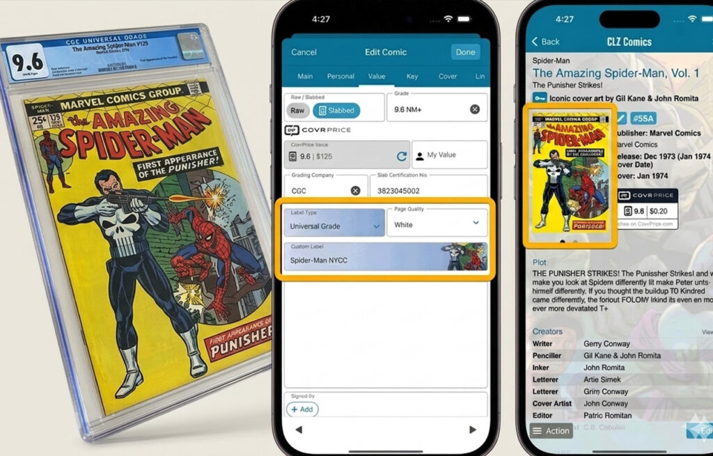 Comic book pages showing white versus yellowed paper