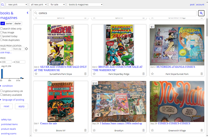 Comics on Craigslist