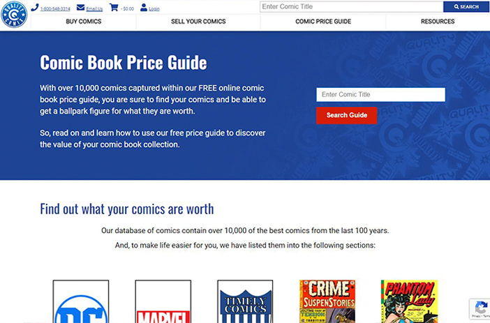 Quality Comix Comic Book Price Guide