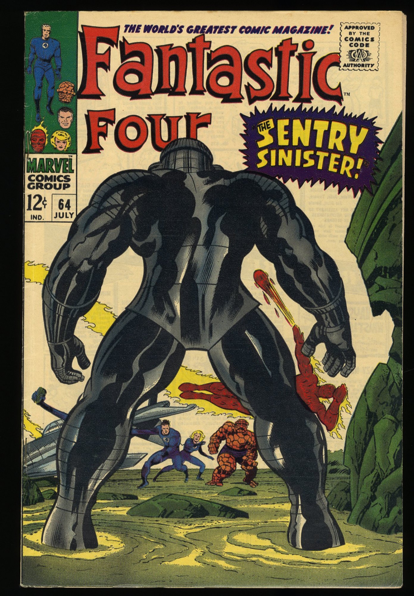 Image: Fantastic Four #64 FN+ 6.5 1st Appearance of Kree Sentry! 1967!