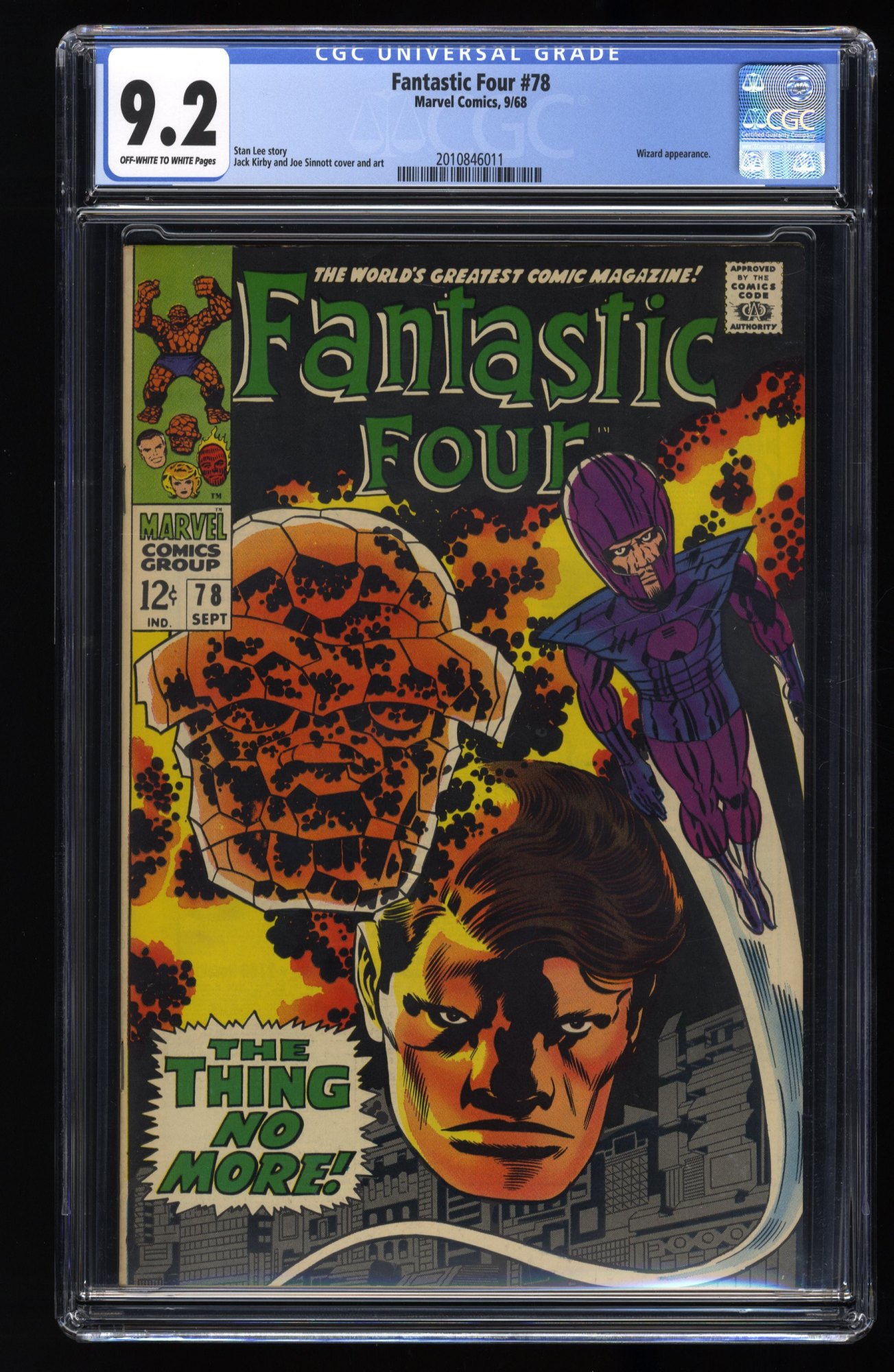 Image: Fantastic Four #78 CGC NM- 9.2 Off White to White Wizard Appearance!