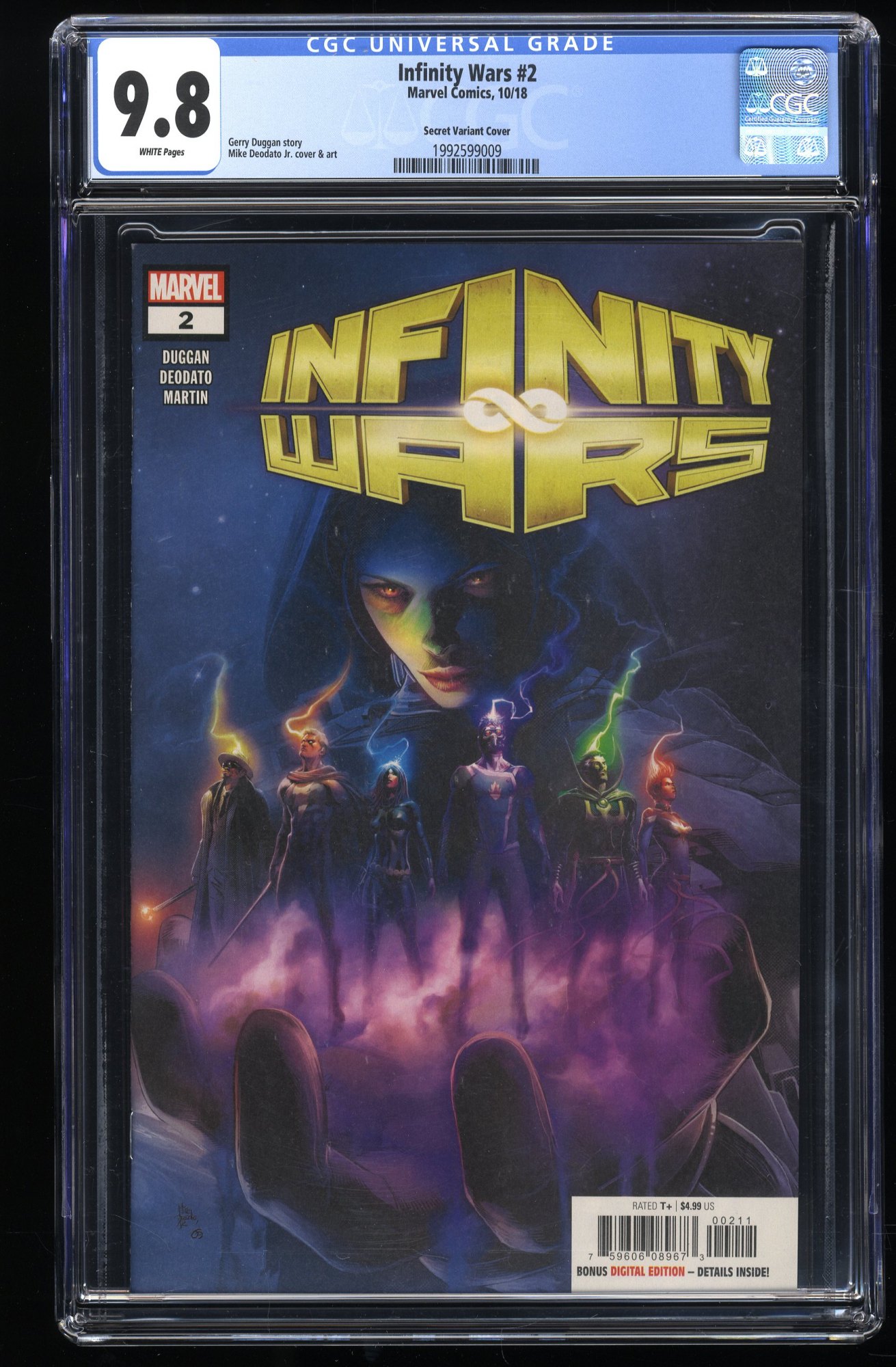 Infinity Wars (2018) #2 CGC NM/M 9.8 White Pages Secret Variant