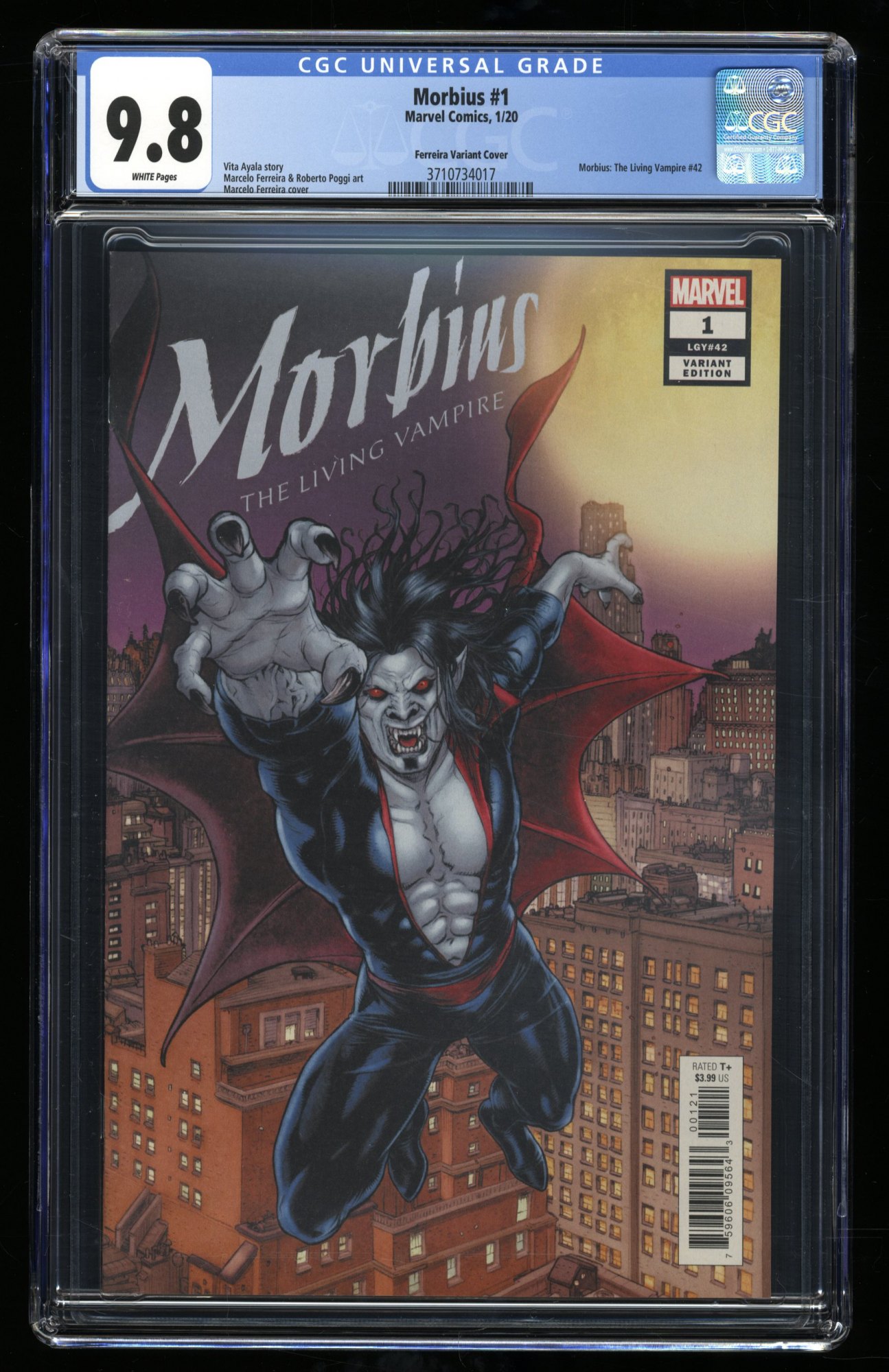 Morbius (2020) #1 CGC NM/M 9.8 White Pages Ferreira Variant