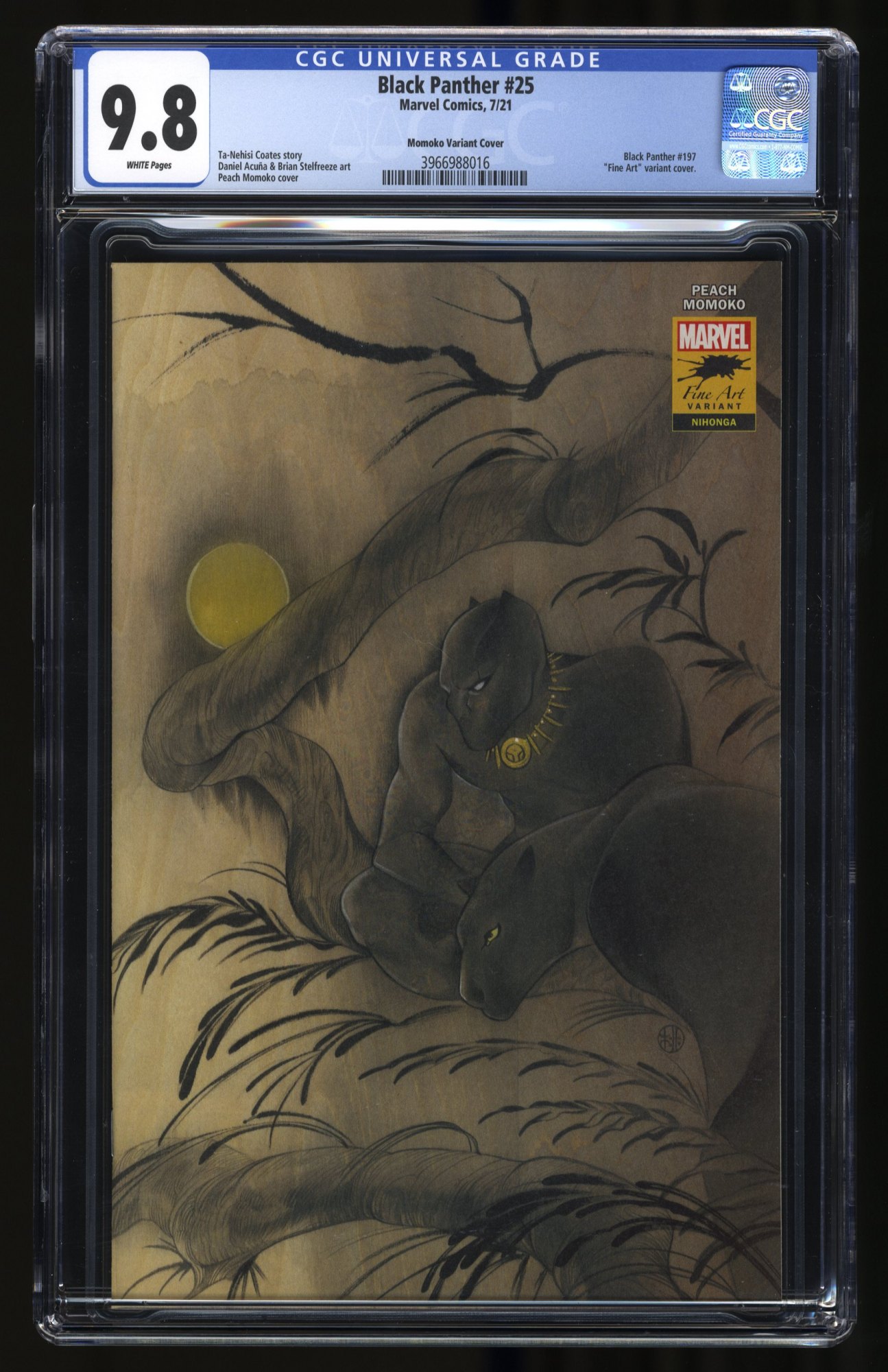Black Panther #25 CGC NM/M 9.8 White Pages Momoko Fine Art Variant