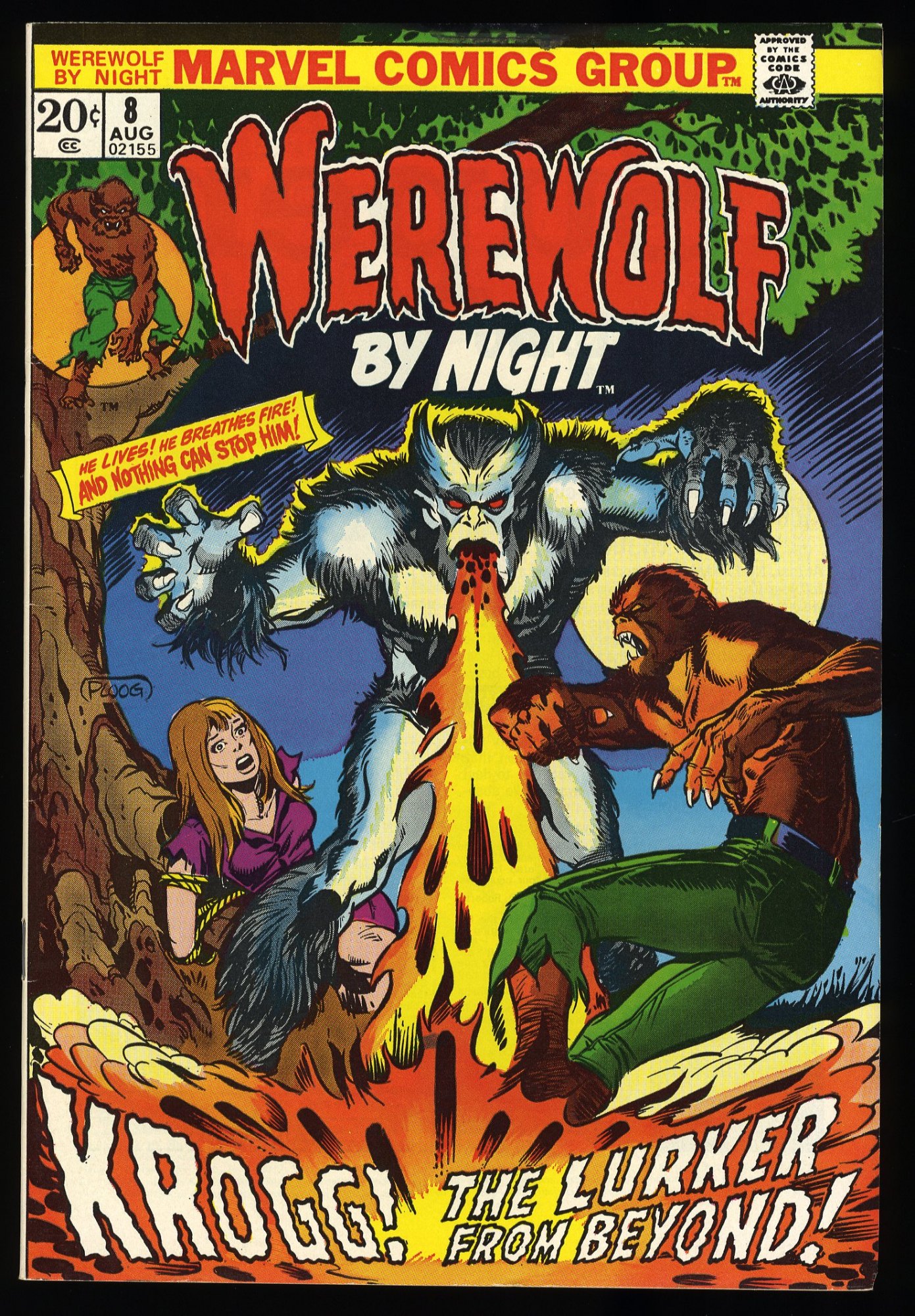 Werewolf By Night #8 NM 9.4  Lurker Behind The Door! Mike Ploog Cover Art!