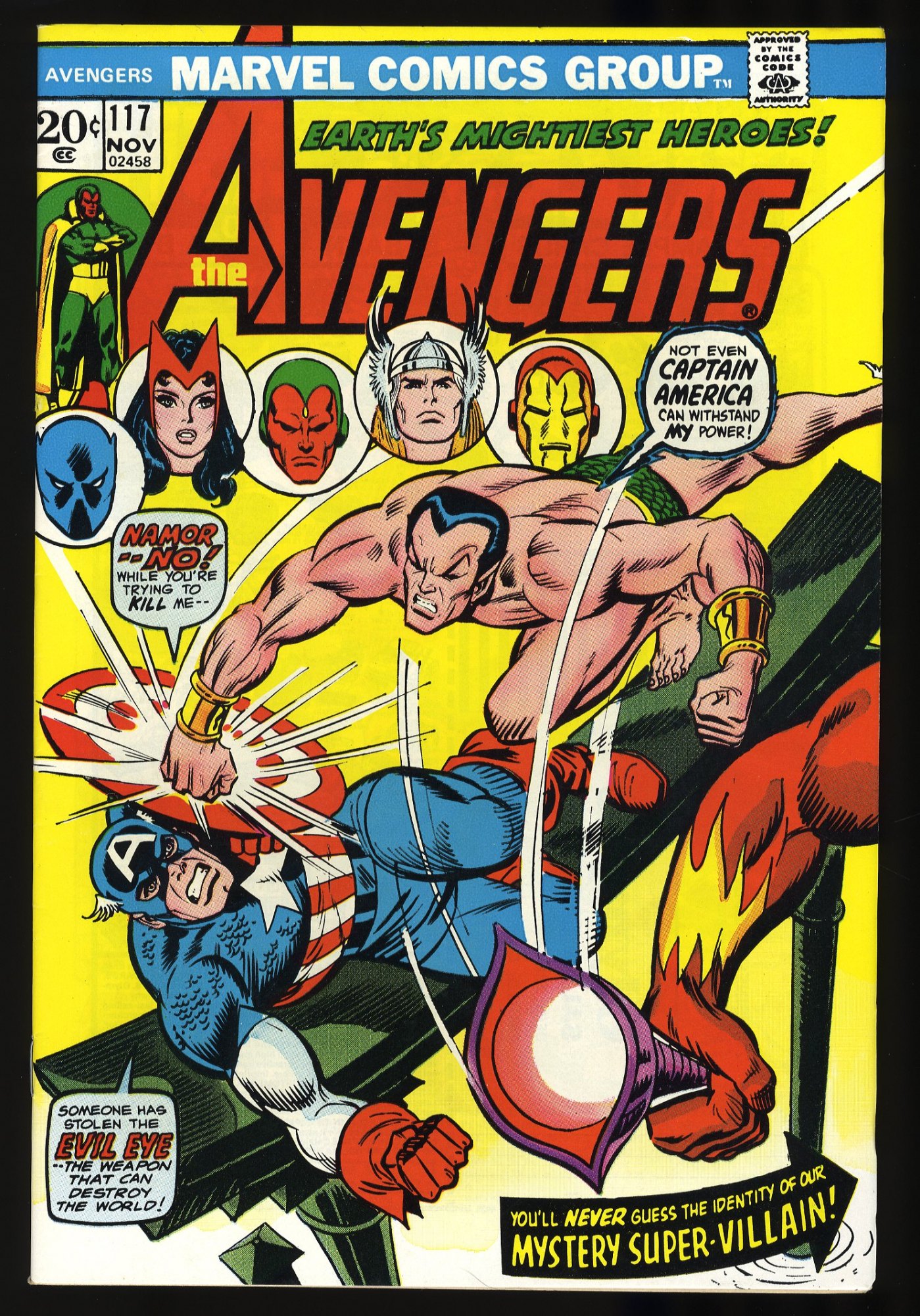 Avengers #117 NM 9.4 Sub-Mariner Vs Captain America!