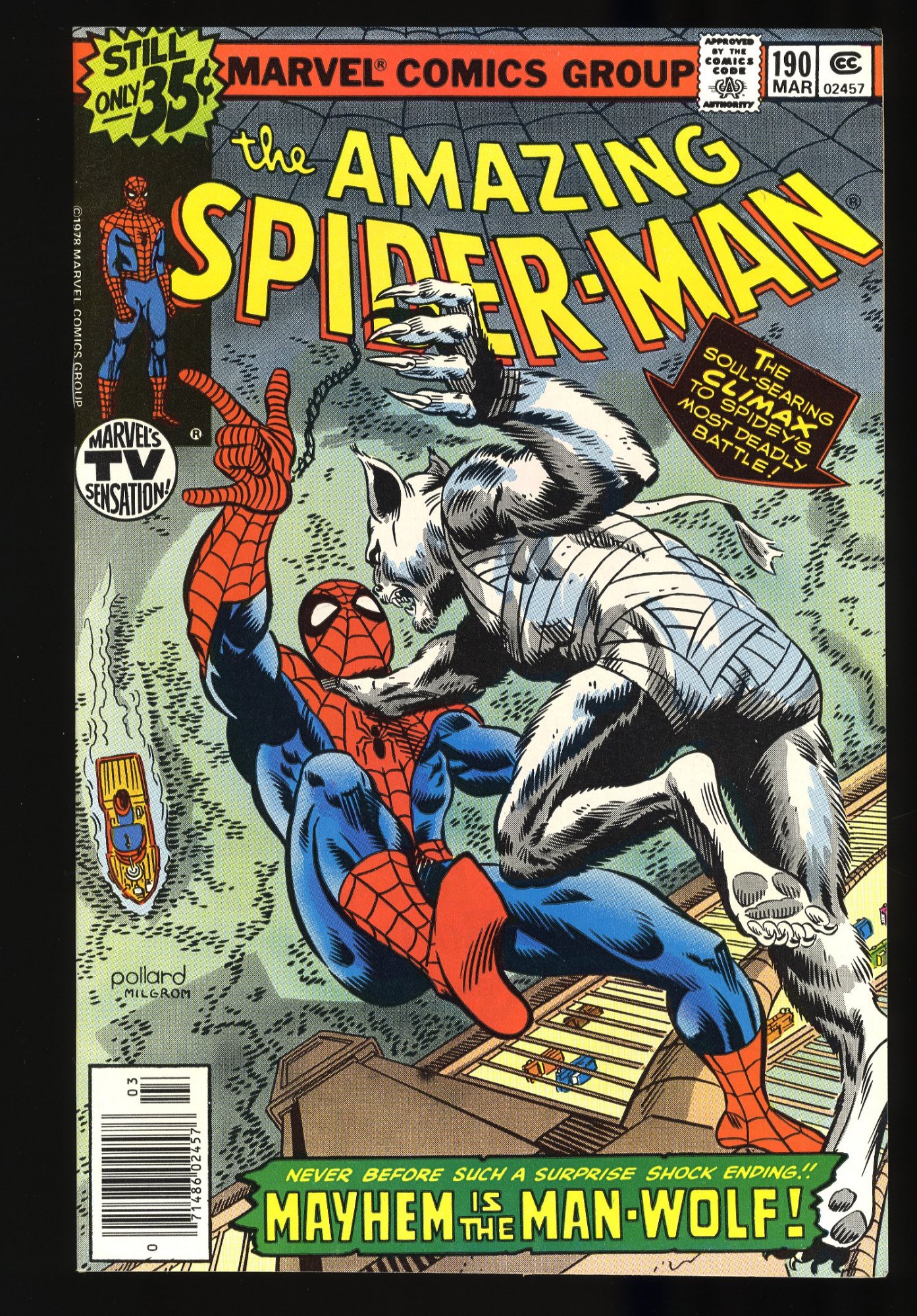 Amazing Spider-Man #190 NM+ 9.6 Man-Wolf!