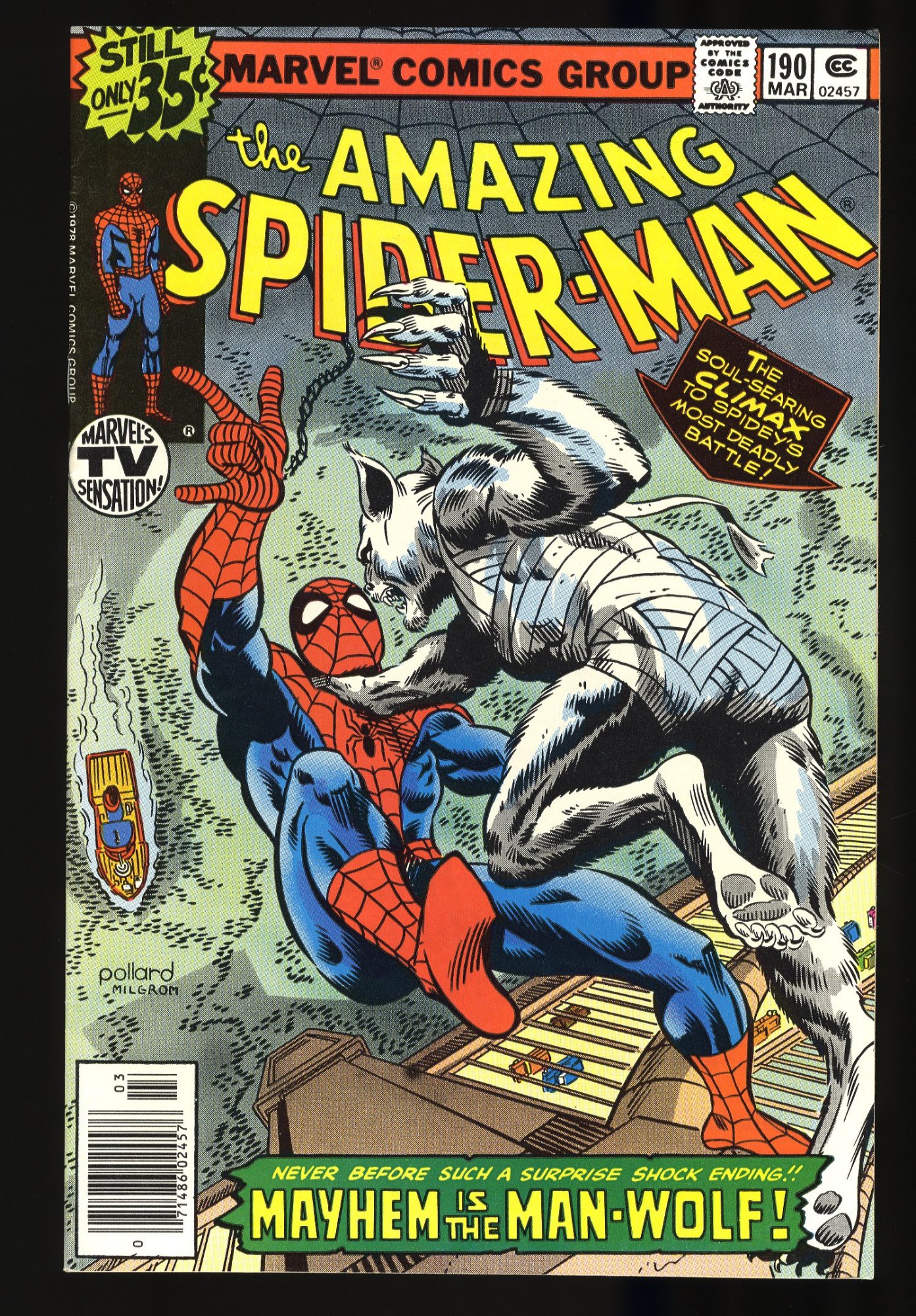 Amazing Spider-Man #190 NM+ 9.6 Man-Wolf!