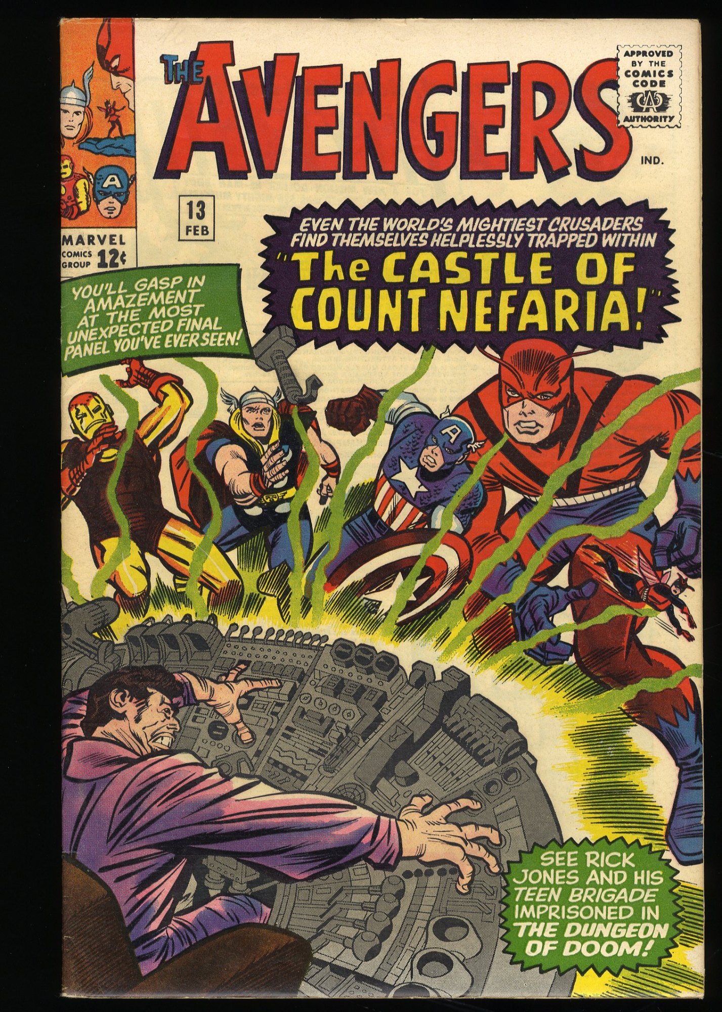 Avengers #13 VF- 7.5 1st Appearance Count Nefaria! Jack Kirby!