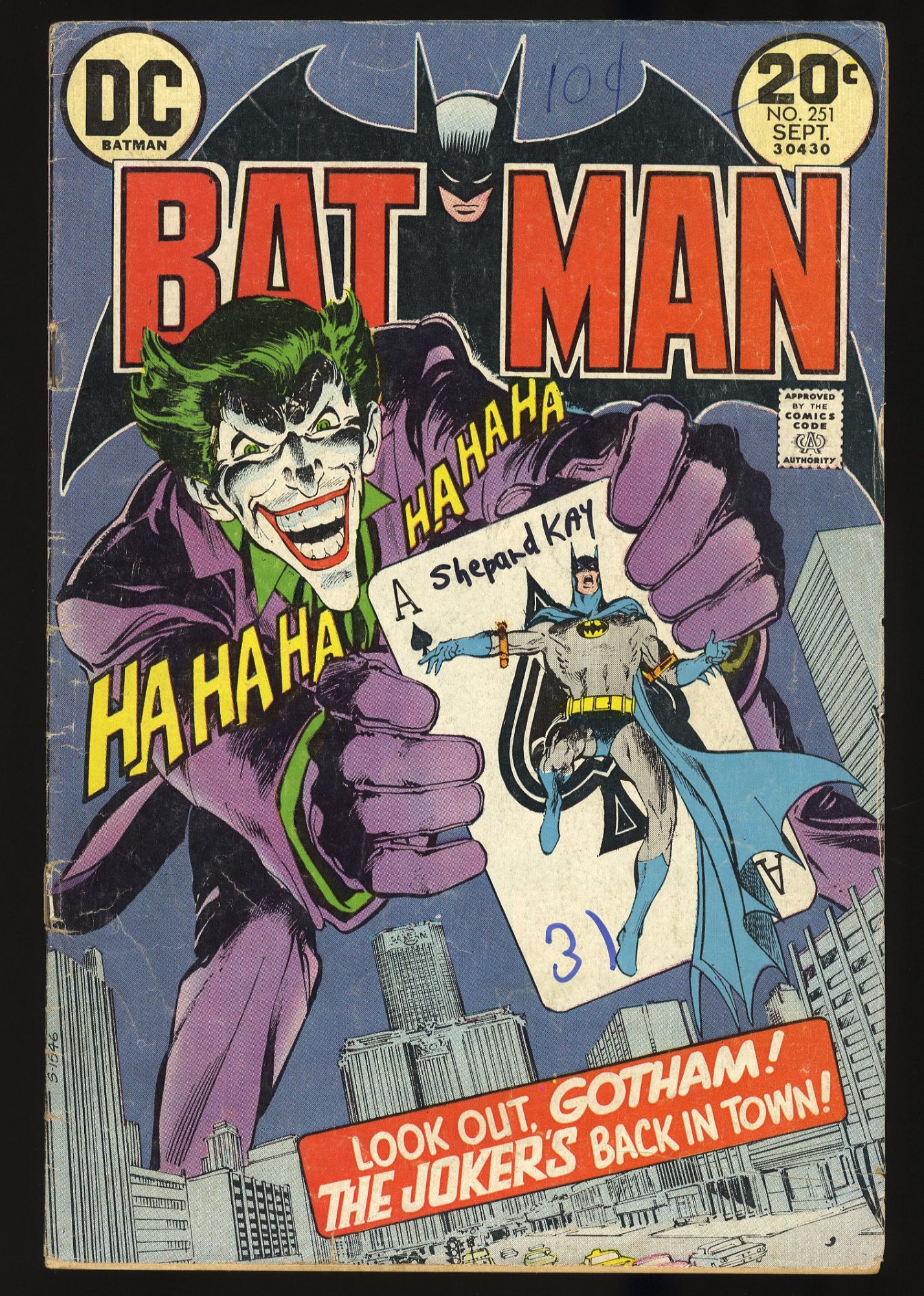 Batman #251 GD/VG 3.0 Joker's Revenge! Classic Neal Adams Joker Cover!