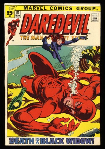 Daredevil #81 VF 8.0 1st Black Widow Story Team-up!  Marvel!